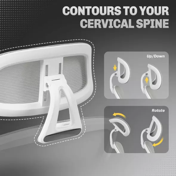 HOMCOM Multi-Adjustable Mesh Back Office Chair - Grey - 6