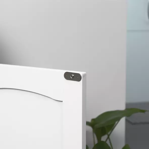 kleankin Pedestal Under Sink Cabinet with Double Doors, Modern Bathroom Vanity Unit, Storage Cupboard with Adjustable Shelves, White - 8