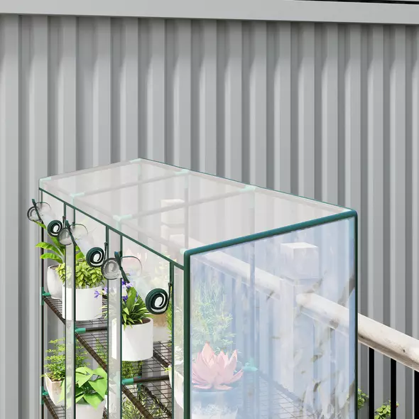 Outsunny 46 x 215cm Nine-Shelf Greenhouse - 9
