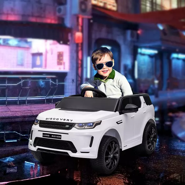 AIYAPLAY Licensed Land Rover Discovery Sport, 12V Kids Ride on Car w/ Remote Control, Lights, Music, Horn, for 3-6 Years, White - 2