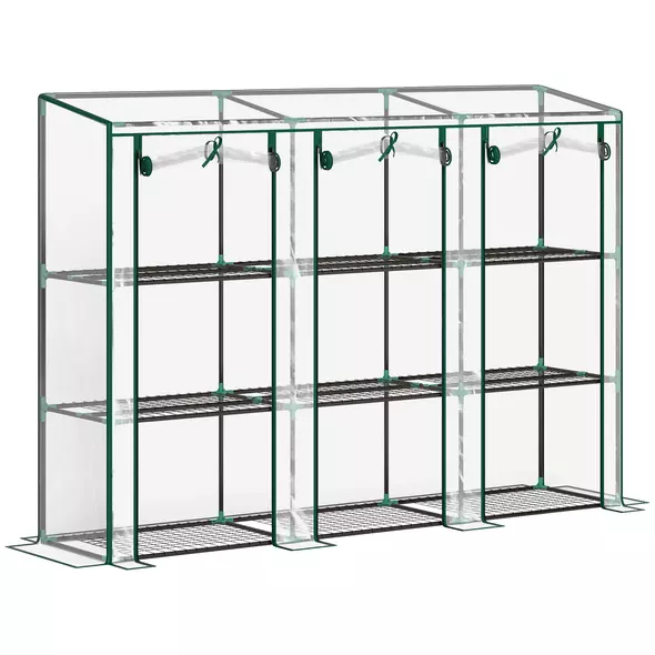 Outsunny 46 x 215cm Nine-Shelf Greenhouse - 1
