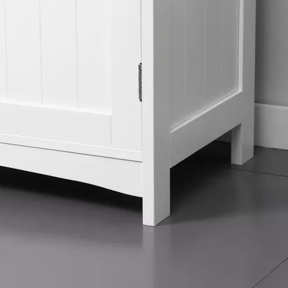 kleankin Pedestal Under Sink Cabinet with Double Doors, Modern Bathroom Vanity Unit, Storage Cupboard with Adjustable Shelves, White - 9