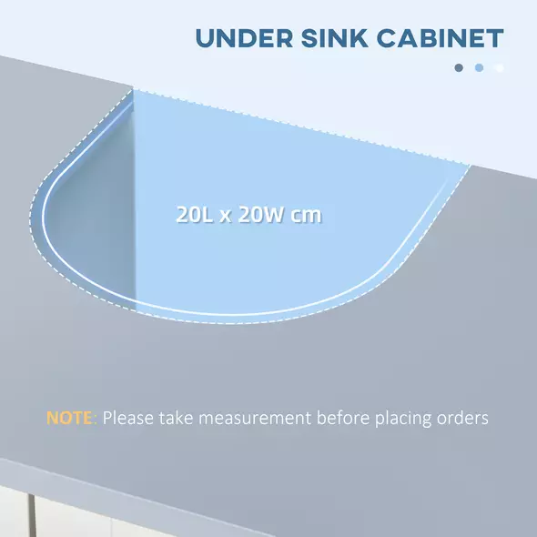 kleankin Pedestal Under Sink Cabinet with Double Doors, Modern Bathroom Vanity Unit, Storage Cupboard with Adjustable Shelves, White - 4