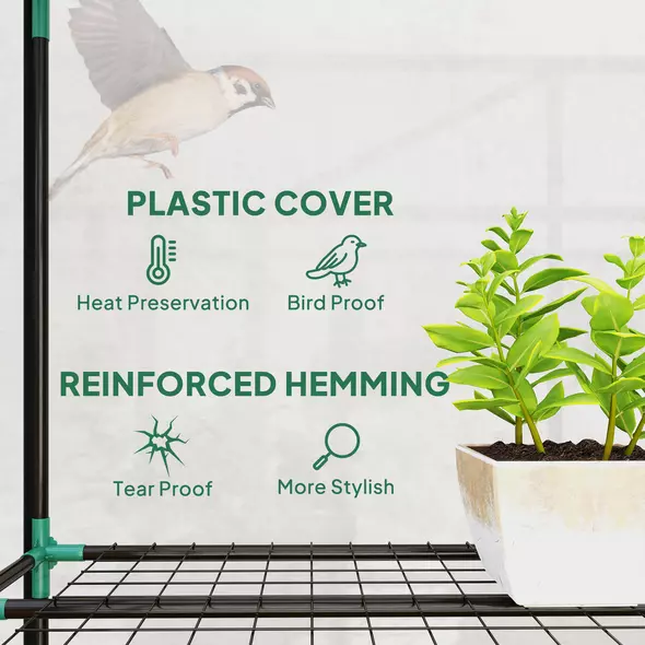 Outsunny 46 x 215cm Nine-Shelf Greenhouse - 4