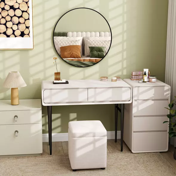 HOMCOM Round Bathroom Mirror, 70 x 70cm Steel Framed Wall Mirror, Decorative Mirror for Bedroom, Living Room, Entryway, Black - 9