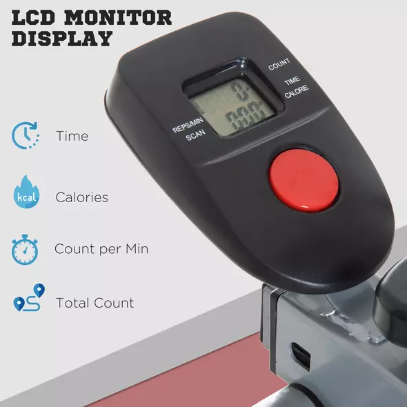 HOMCOM Air Walker Glider, Cross Trainer Fitness Machine, with LCD, for Home Gym, Grey - 5