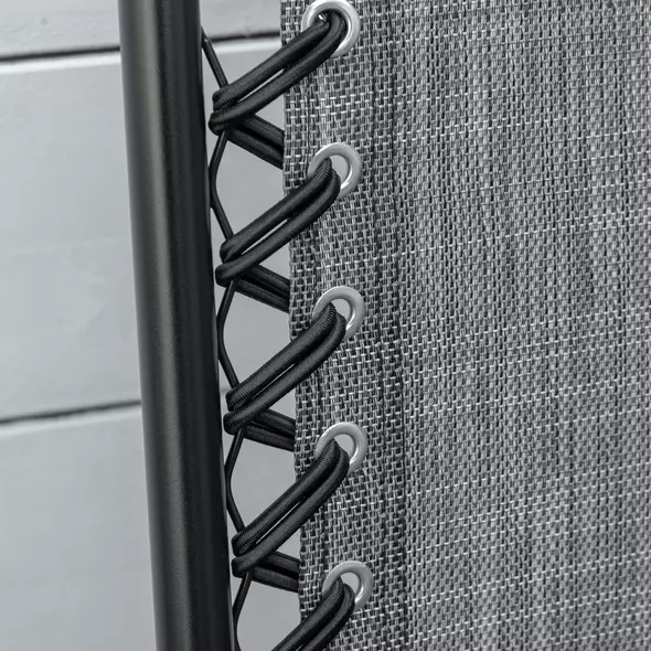 Outsunny Set of 6 Patio Folding Chair Set, Garden Portable Outdoor Chairs with Armrest and Breathable Mesh Fabric Seat and Backrest, for Camping, Beach, Deck, Lawn, Grey - 8