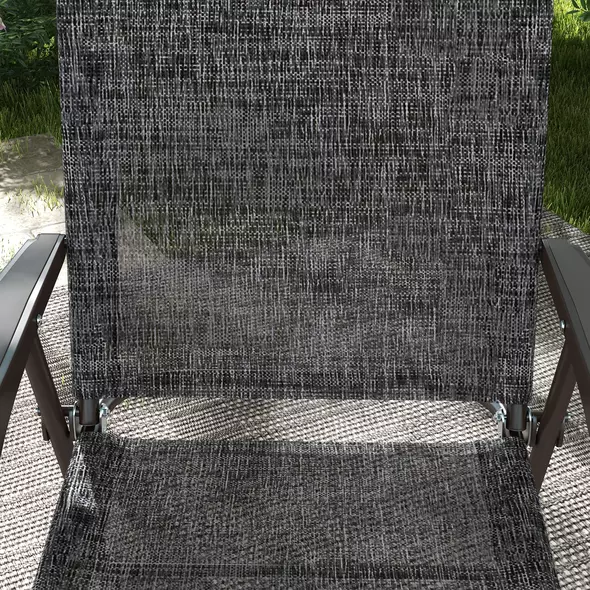 Outsunny Set of Two Folding Garden Chairs, with Fabric Mesh Seats - Grey - 9