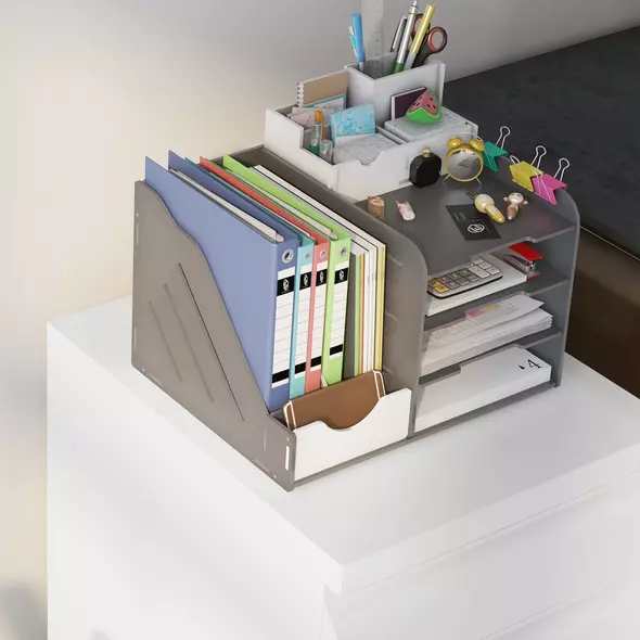 Vinsetto 3-Drawer Filing Cabinet with Lock, Mobile Steel File Cabinet for A4, Legal and Letter Size, Under Desk Drawers with Pre-Assembled Body for Home Office, 37 x 43.5 x 60 cm, White - 9