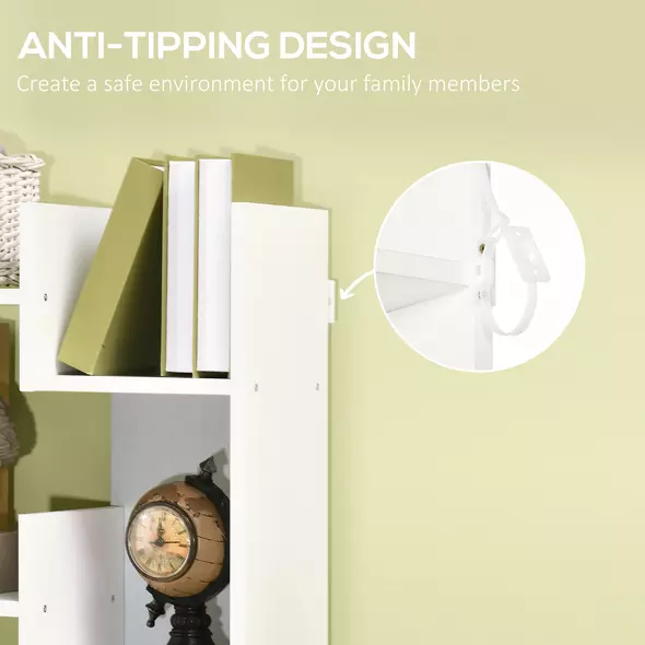 HOMCOM Modern Book Shelf with 11 Open Shelves, 6-Tier Bookcase, Freestanding Shelving Unit for Home Office and Study, White - 6