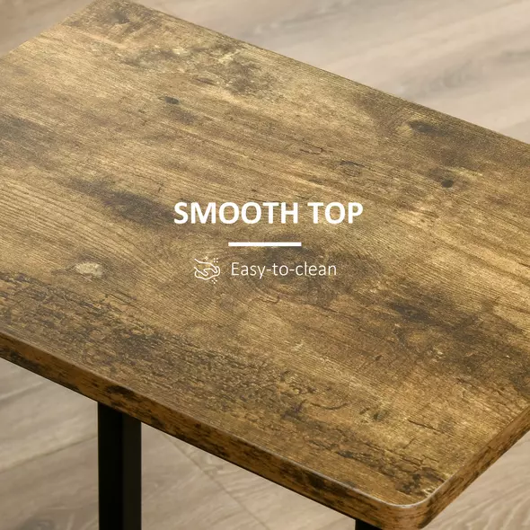 HOMCOM Industrial Bar Stools, Set of 2 Kitchen Breakfast Bar Chairs with Footrest, Counter Height Island Stools for Dining Area, Home Pub, Rustic Brown - 5