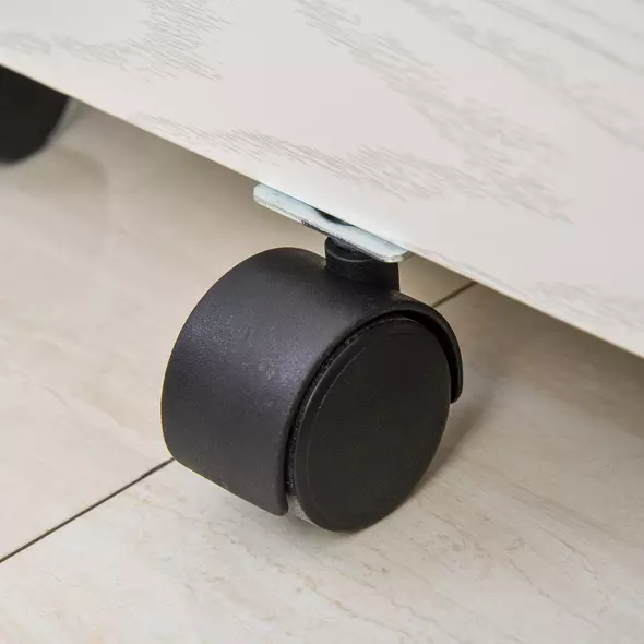 Vinsetto 2-Drawer Locking Office Filing Cabinet w/ 5 Wheels Rolling Storage Hanging A4 Cupboard Home Organisation White Wood Grain - 8