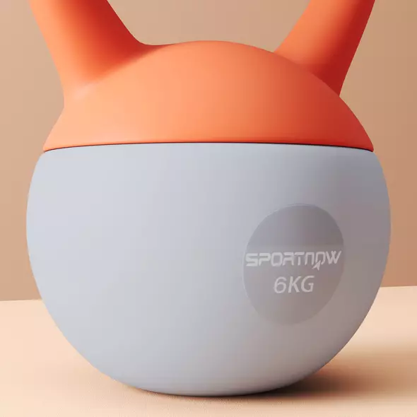 SPORTNOW 6KG Soft Kettlebell with Non-Slip Handle, for Home Gym, Weight Lifting, Strength Training, Orange/Grey - 8