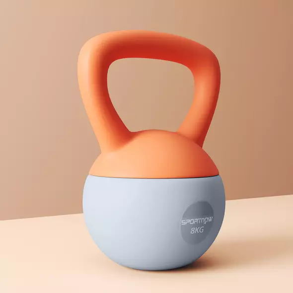 SPORTNOW 8KG Soft Kettlebell, Kettlebell with Non-Slip Handle for Home Gym, Weight Lifting, Strength Training, Orange/Grey - 7