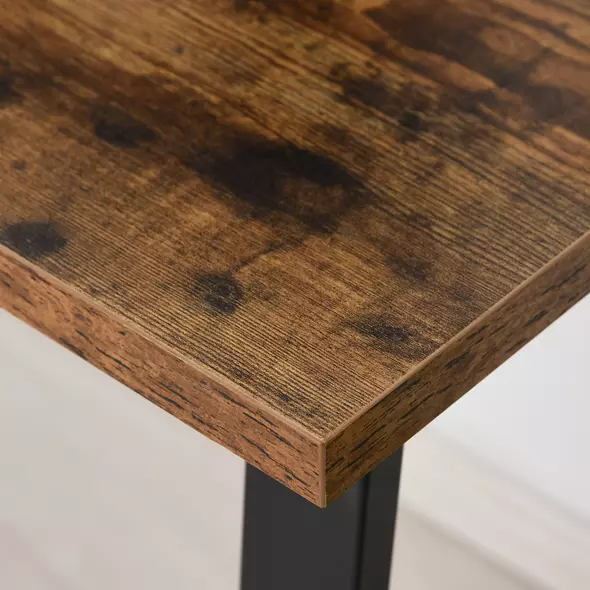 HOMCOM Computer Table, Writing Desk with Steel Frame and Wood Top, Industrial Home Study Table, 115 x 58 x 74.5cm, Rustic Brown and Black - 9