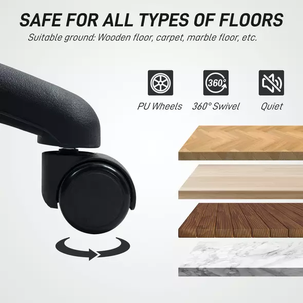 HOMCOM Drafting Chair with Adjustable Armrests, Ergonomic Mesh Office Chair with Lumbar Support, Adjustable Height and Footrest for Standing Desk, Black - 9