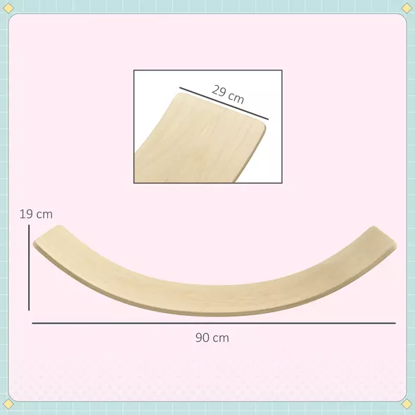 AIYAPLAY Wooden Balance Board for Children 3-8 Years Old, Natural Tone - 3