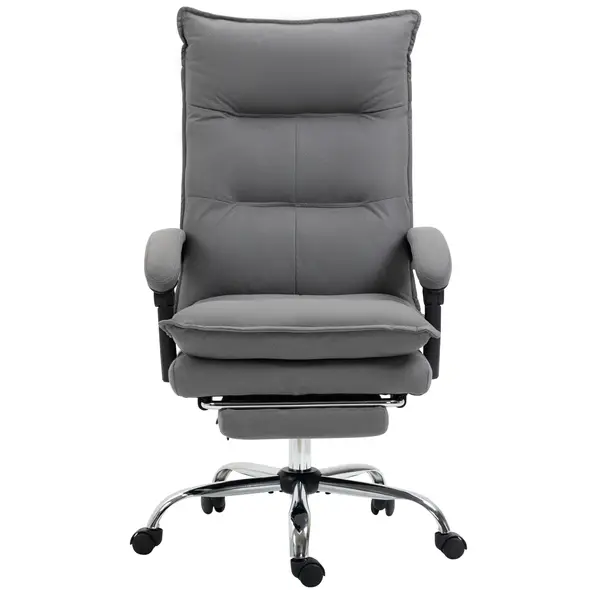 Vinsetto Massage Office Chair, PU Desk Chair with 6 Point Massage, High Back Computer Chair with Metal Legs, Thick Seat, Remote Control and Adjustable Height, Black - 1