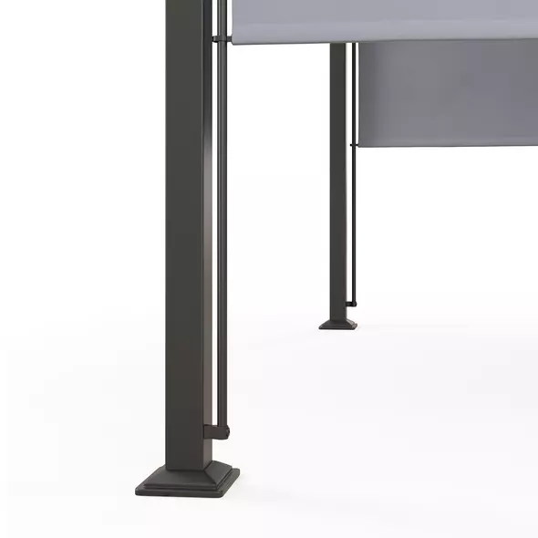 Outsunny 3 x 3(m) Outdoor Pergola, Garden Pergola Gazebo with Adjustable Canopy, Grey - 9