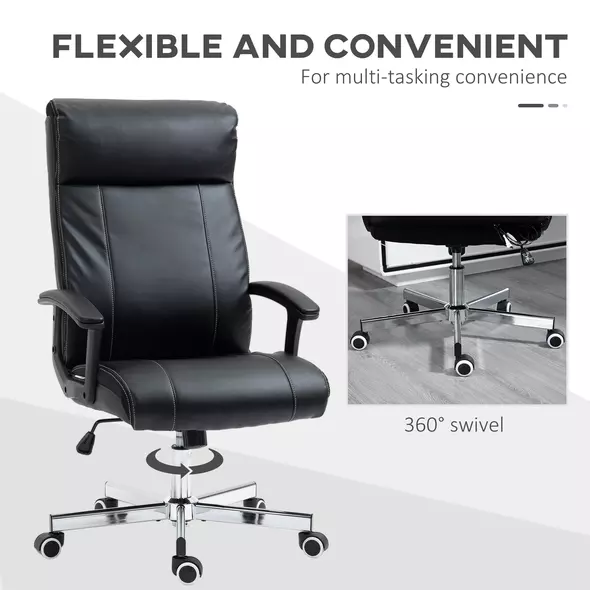 Vinsetto Massage Office Chair, PU Desk Chair with 6 Point Massage, High Back Computer Chair with Metal Legs, Thick Seat, Remote Control and Adjustable Height, Black - 7