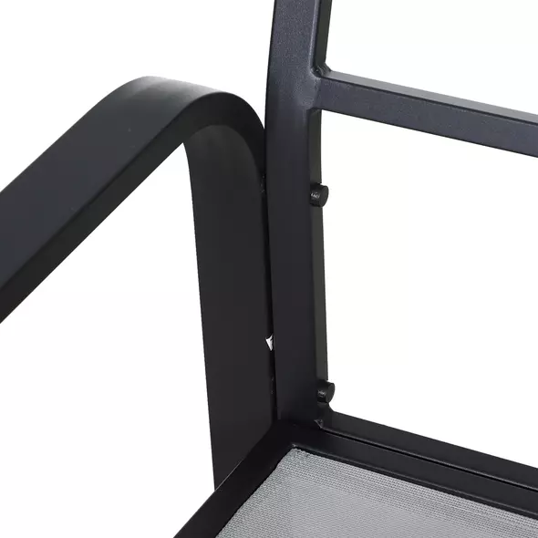 Outsunny 4pcs Garden Sofa Set 2 Single Armchair, 1 Bench & 1 Coffee Table Set Aluminum Frame Patio Furniture with Cushions, Black - 8