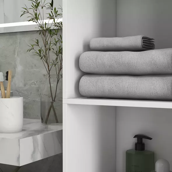 kleankin Multi-Storage Slim Bathroom Cabinet - High Gloss White - 9