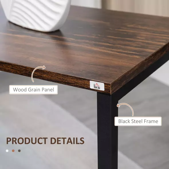 HOMCOM Nesting Side Tables Set of 3, C-Shaped Snack Side Tables with Steel Frame for Sofa Couch and Bed, Rustic Brown - 7