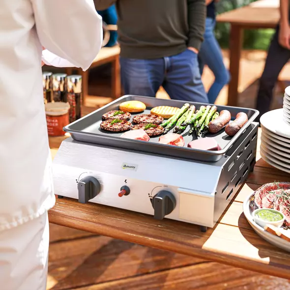 Outsunny Two Burner Portable Gas Grill - 2