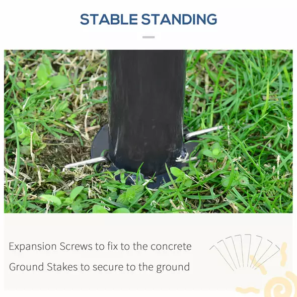 Outsunny 3 x 3 (m) Outdoor Polycarbonate Gazebo, Double Roof Hard Top Gazebo with Galvanised Steel Frame, Nettings & Curtains for Garden, Lawn, Patio and Deck, Khaki - 7