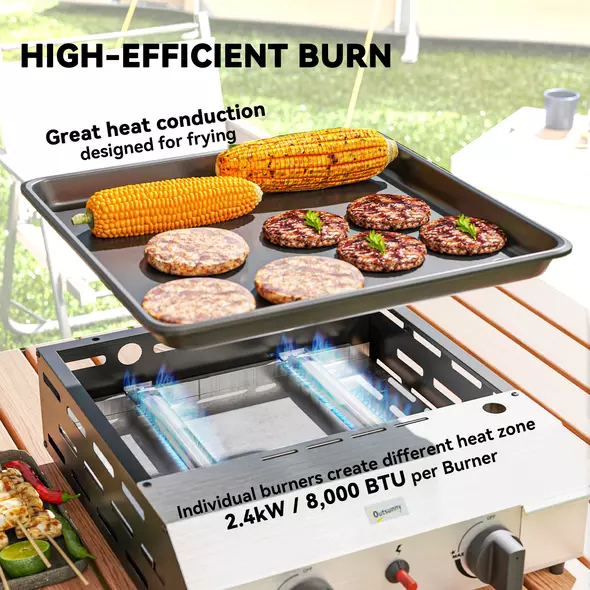 Outsunny Two Burner Portable Gas Grill - 4