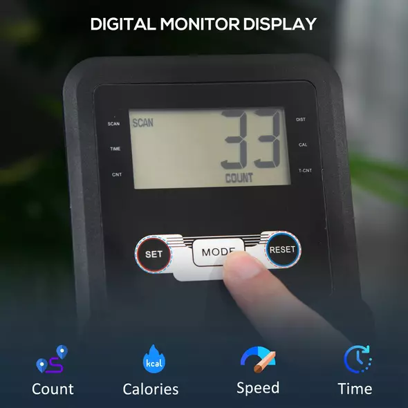 HOMCOM Folding Rowing Machine with 16-Level Adjustable Magnetic Resistance, Aluminium Side Rail, Digital Monitor, Cardio Workout Rower, 130kg Weight Capacity for Home, Gym, Office - 5