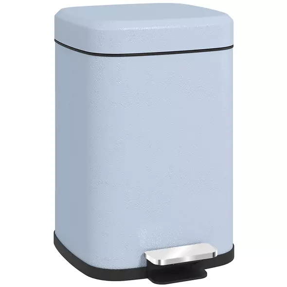 HOMCOM 12L Modern Boxy Metal Home Kitchen Bin - Light Blue - 1