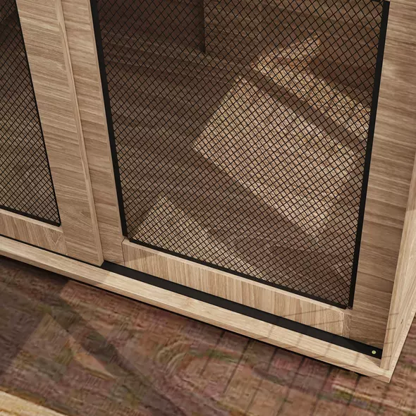 PawHut Dog Crate Furniture with Sliding Door for Medium Dogs, Brown - 9