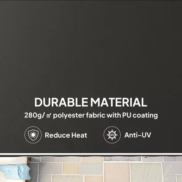 Outsunny Garden Retractable Awning - Black - 4