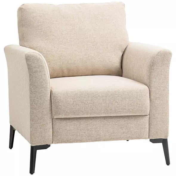 HOMCOM Linen-Look Armchair - Beige - 1
