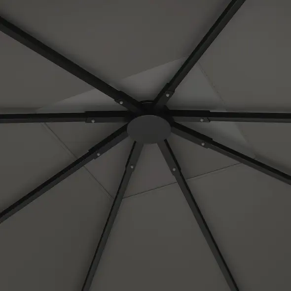 Outsunny 3 x 3(m) Gazebo Canopy Replacement Cover, Garden Gazebo Roof Replacement with Drain Holes, Water Resistant PVC Coating, 370g/㎡, UPF30+, TOP COVER ONLY, Grey - 9