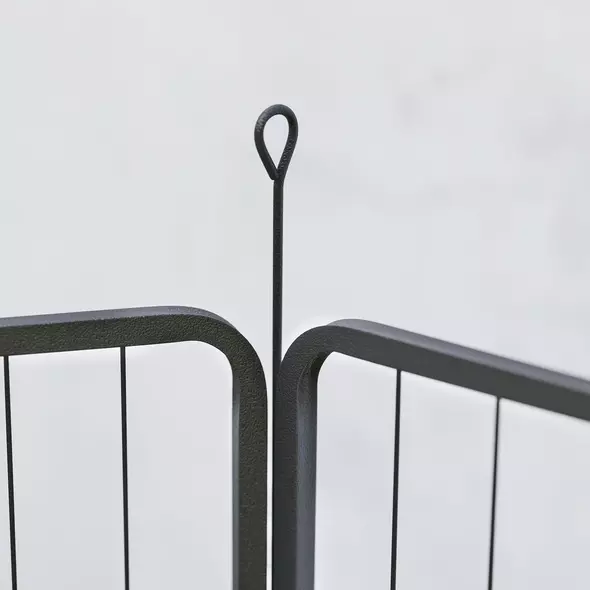 PawHut 12-Panel Solid Dog Playpen with Doors, for Small Dogs, 60cm High, Black - 9