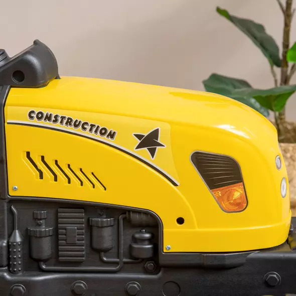 HOMCOM Kids Ride on Tractor with Back Trailer, Shovel & Rake, Horn, Four Wheels Tractor Toy for Child Toddler - 9