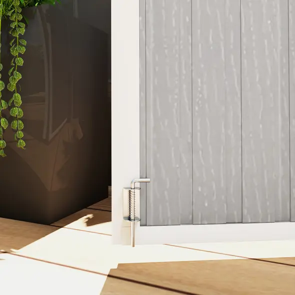 Outsunny 4.7 x 2.5FT Garden Shed, Lockable Outdoor Storage with Openable Lid, Small Shed for 2 Trash Cans, Tools, Patio, Light Grey - 9