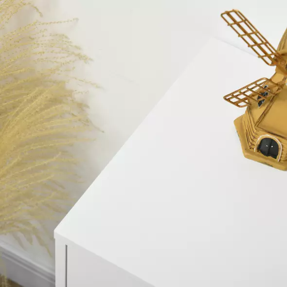 HOMCOM Tall Chest of Drawers, 4-Drawer Dresser for Bedroom, Modern Storage Cabinets with Hairpin Legs, White - 7