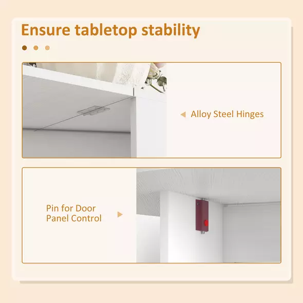 HOMCOM Folding Dining Table, Drop Leaf Table for Small Spaces, Oval Tabletop for Dining Room, Ash Wood-Effect - 7