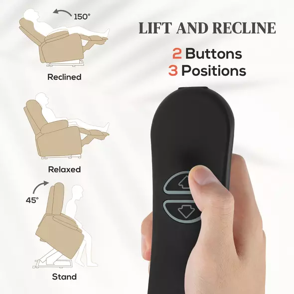 HOMCOM 45° Lifting Riser and Recliner Armchair  - Beige - 4