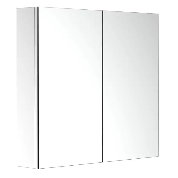 HOMCOM Bathroom Mirror Cabinet, Stainless Steel Wall Mounted  Bathroom Storage Cabinet with Double Doors, 60x55cm - 1