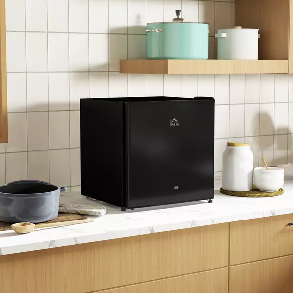 HOMCOM 46 Litre Lockable Countertop Fridge - Black - 2
