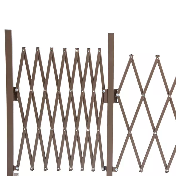 Outsunny Expanding Trellis Fence Freestanding Movable Fence Foldable Garden Screen Panel Aluminium, 405cm x 103.5cm, Dark Brown - 7