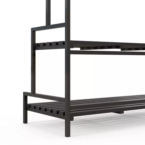 Outsunny 3 Tiered Plant Rack with Hanging Hooks, Tall Plant Stand for Indoor Outdoor Porch Balcony Use, Black - 7