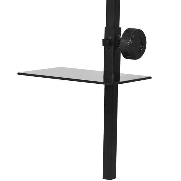 PawHut Adjustable Height and Length Reptile Lamp Stand Holder with Hook Hanging, Base - Black - 9