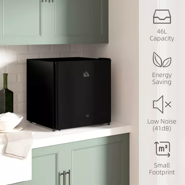 HOMCOM 46 Litre Lockable Countertop Fridge - Black - 4