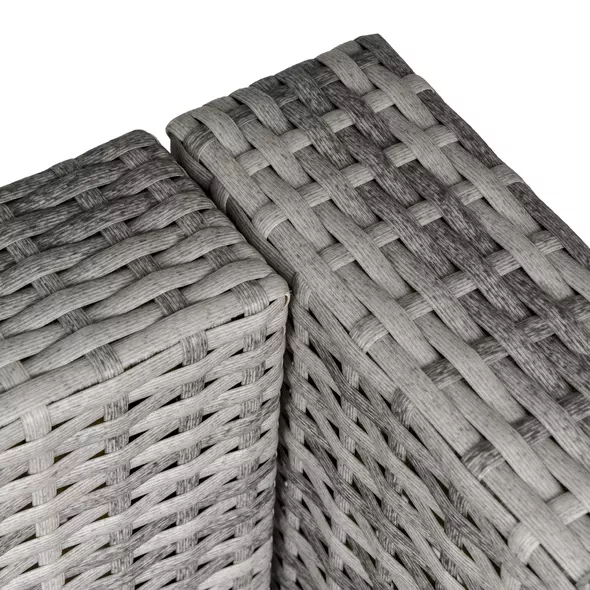 Outsunny Outdoor PE Rattan Corner Sofa, Garden Wicker Furniture Single Sofa Chair w/ Cushions, Light Grey - 9