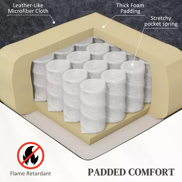 HOMCOM Microfibre Manual Reclining Armchair, with Footrest - Black - 6